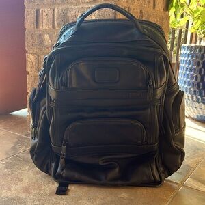 TUMI soft leather backpack with TUMI-T Pass included